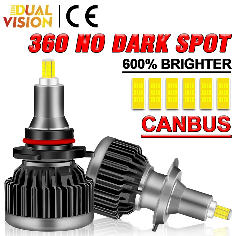 

H7 Led Canbus 360 Мини-автомобильные фары Лампа 30000LM H11 H8 H1 HB3 9005 HB4 9006 300 Вт Противотуманные фары H7 Турбо-лампа Проектор Линза luces