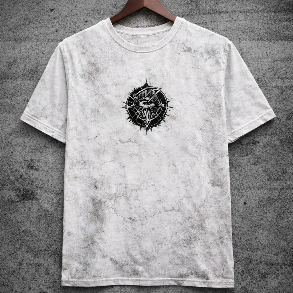 Dark Horror Demon Girl with Back Print, Fantasy Eyes, Front Logo, Punk Goth Streetwear, Short Sleeved Top