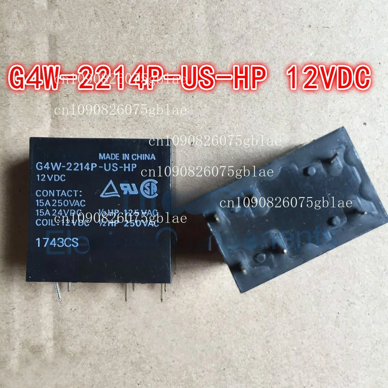 G4W-2214P-US-HP 12VDC 24VDC High Capacity Power Relay 15A 24VDC 6 Pins