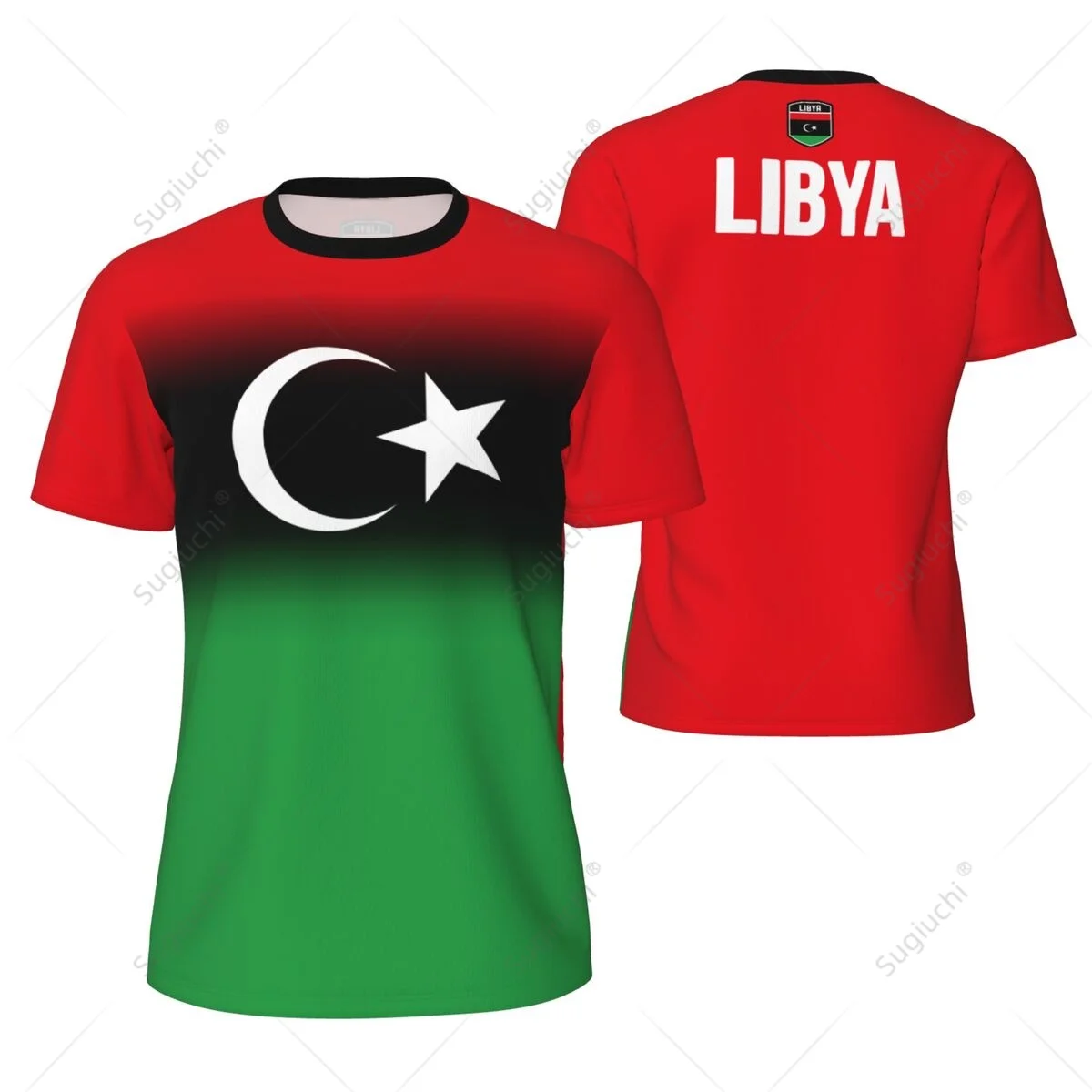 Sports Mesh T-shirt Libya Flag For Running Bike Soccer Tennis Football Fitness Tees 3D Printed Custom