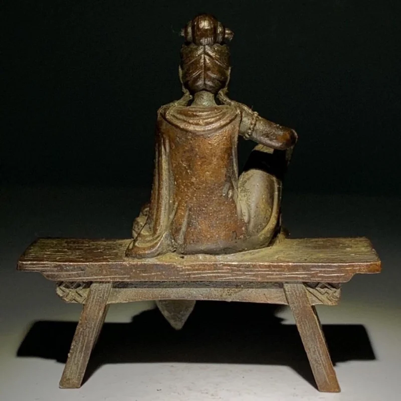 Antique Style Stool Buddha Statue Home Decor Ornament Guanyin Stool Buddha