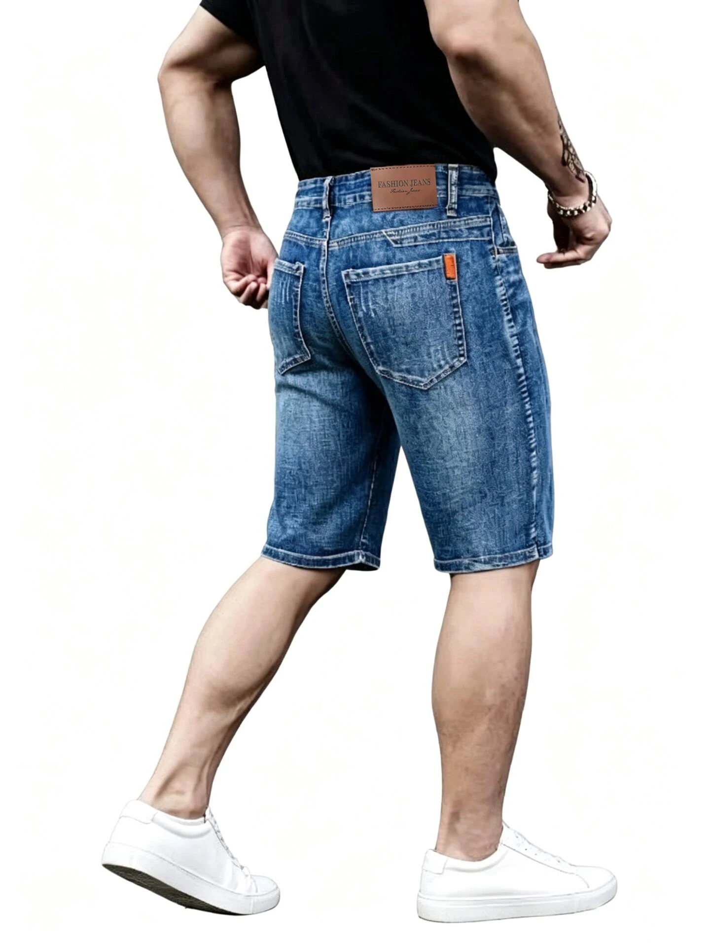 Summer Shorts Jeans Men Denim Pants Stretch Dark Blue Fashion Design Men's Jeans Slim Straight Male Short Jeans Hombre