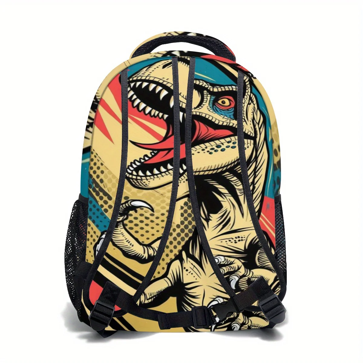 Stylish Dinosaur Backpack with Cartoon Dinosaur Print - 17 Inch Lightweight School Bag, Tablet Compartment Adjustable