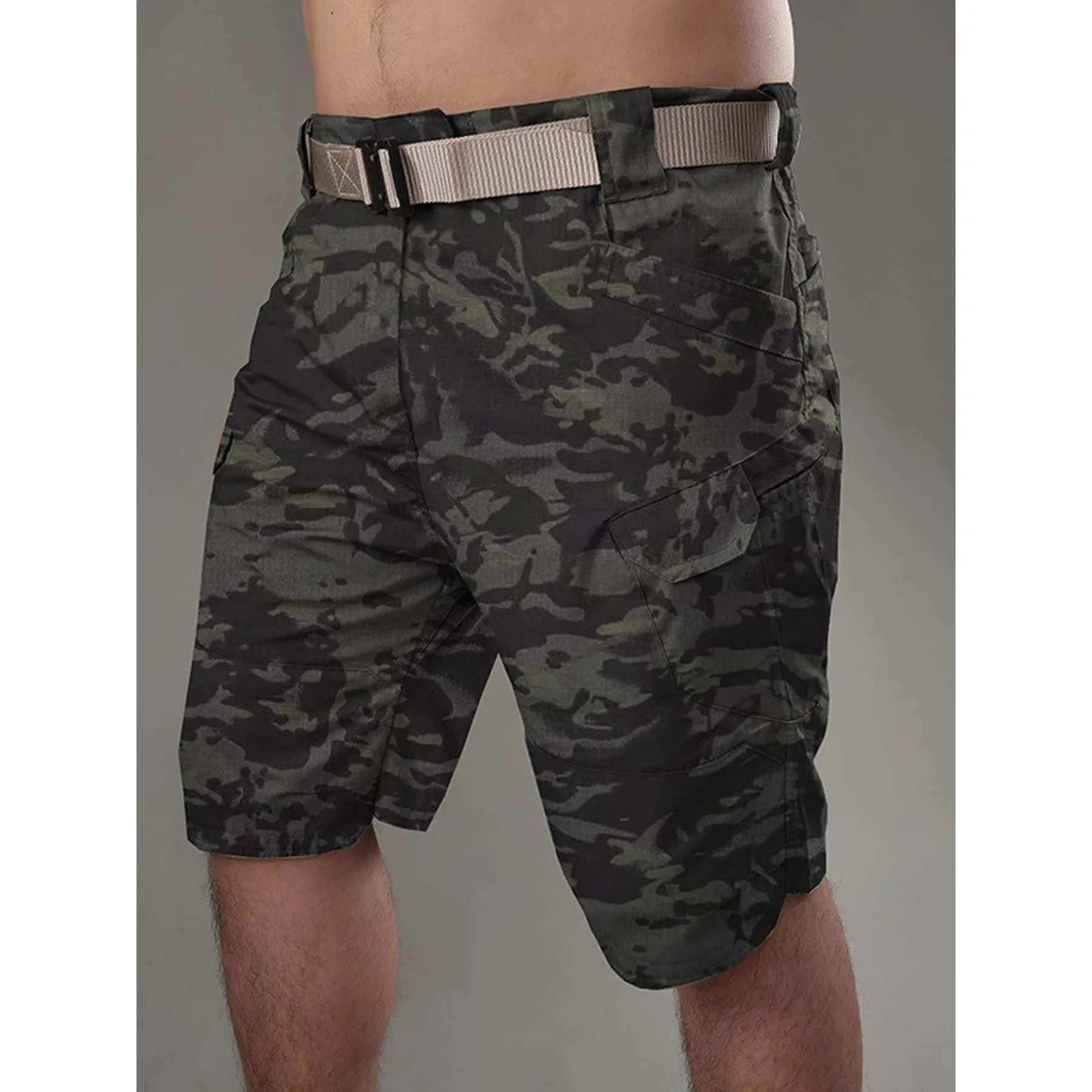 

New 2024 Men's Camouflage Cargo Shorts Casual Citywalk Short Pants Polyester Material Comfortable Fit Urban Style