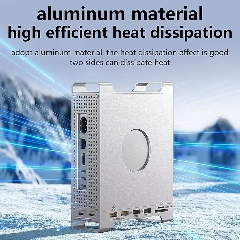 USB HUB Docking Station for Mac Mini M4/M4 Pro M.2 NVMe SSD Enclosure 8TB Max 10Gbps USB-A/C SD&TF USB Splitter Dock