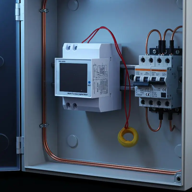 1Pcs D52-2066 Din Rail Energy Meter AC 250-450V Electricity Usage Monitor for Electrician Maintenance Power Testing