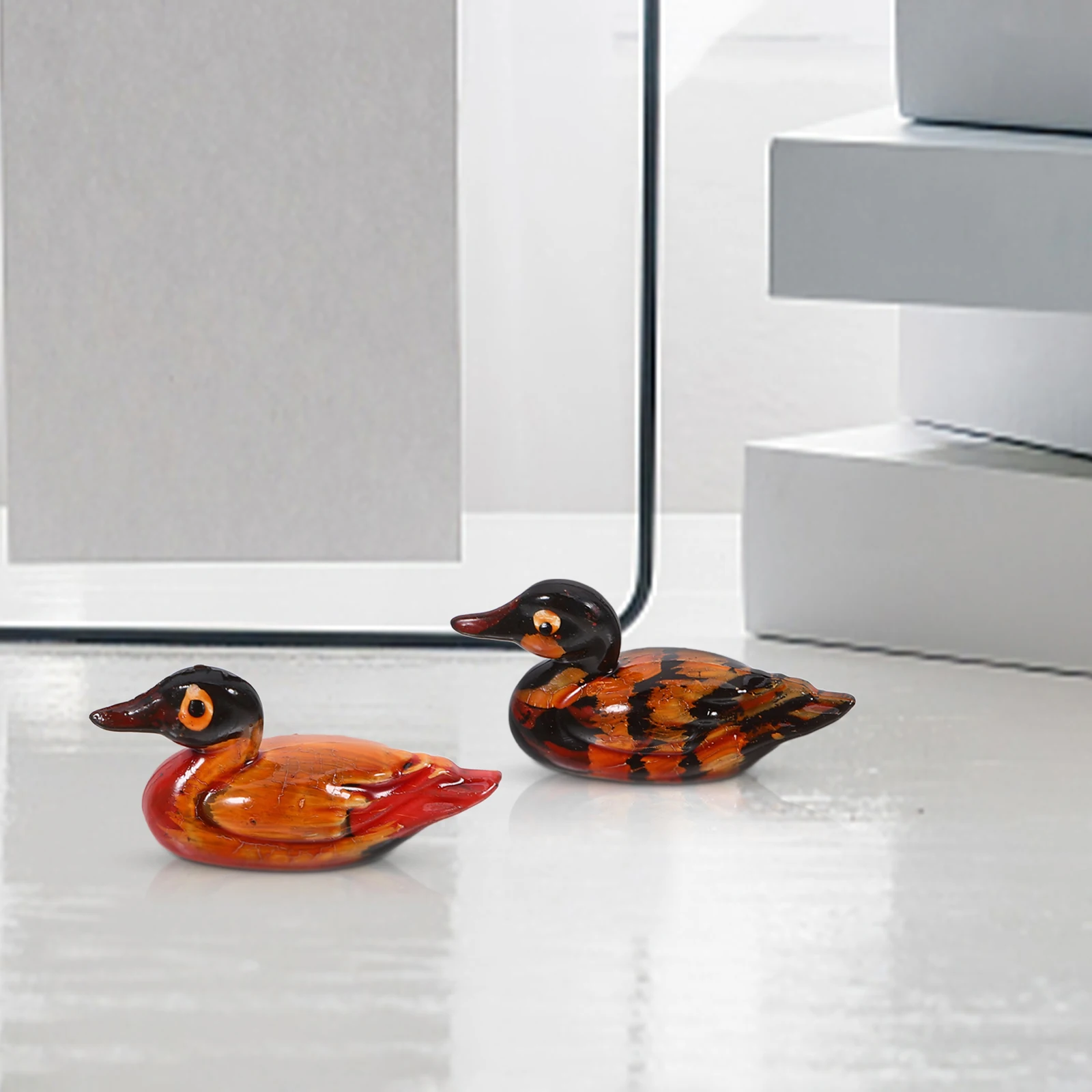 2 Buah 2 25 Inci Patung Bebek Resin Burung Cinta Dekoratif Rumah Nament Desktop Perhiasan Kerajinan Patung Miniatur Patung