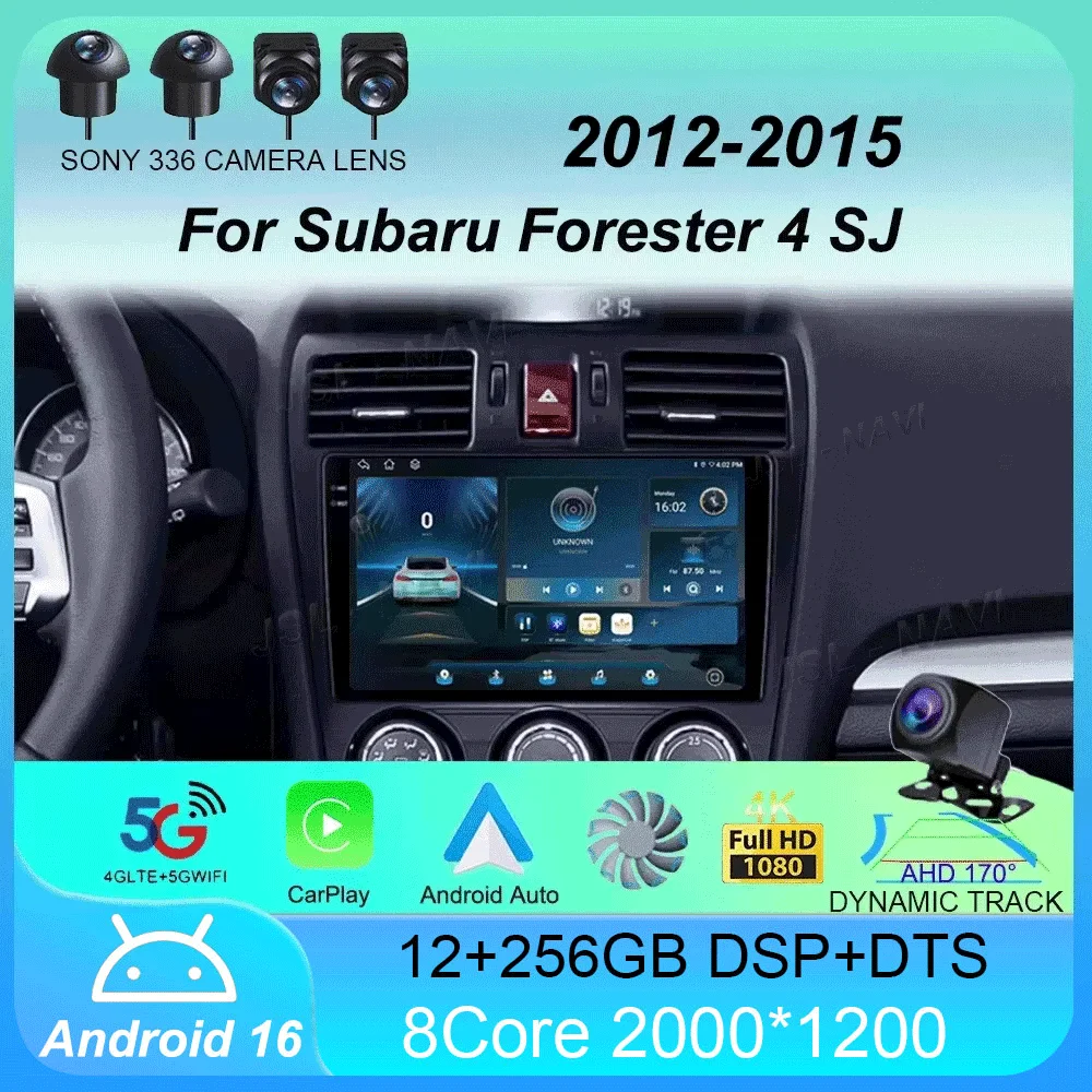 

Android 16 Car Radio Carplay Multimedia Player For Subaru Forester 4 SJ XV WRX 2012- 2015 Autoradio GPS Stereo Head Unit