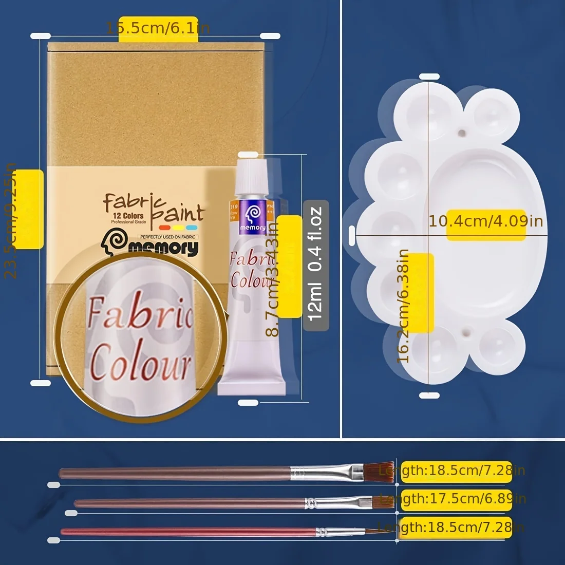 12 Lovely Colors Fabric Paint - Perfect for Memory Making on Clothing And Accessories