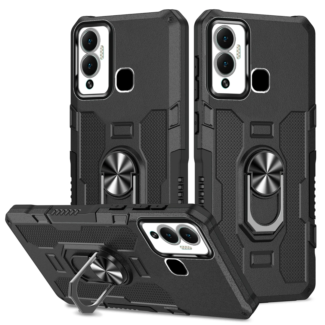 For Infinix Hot 12 Play Case Luxury Armor Shockproof Phone Case For Infinix Hot 9 10 11 Play 12i Magnetic Ring Holder Back Cover
