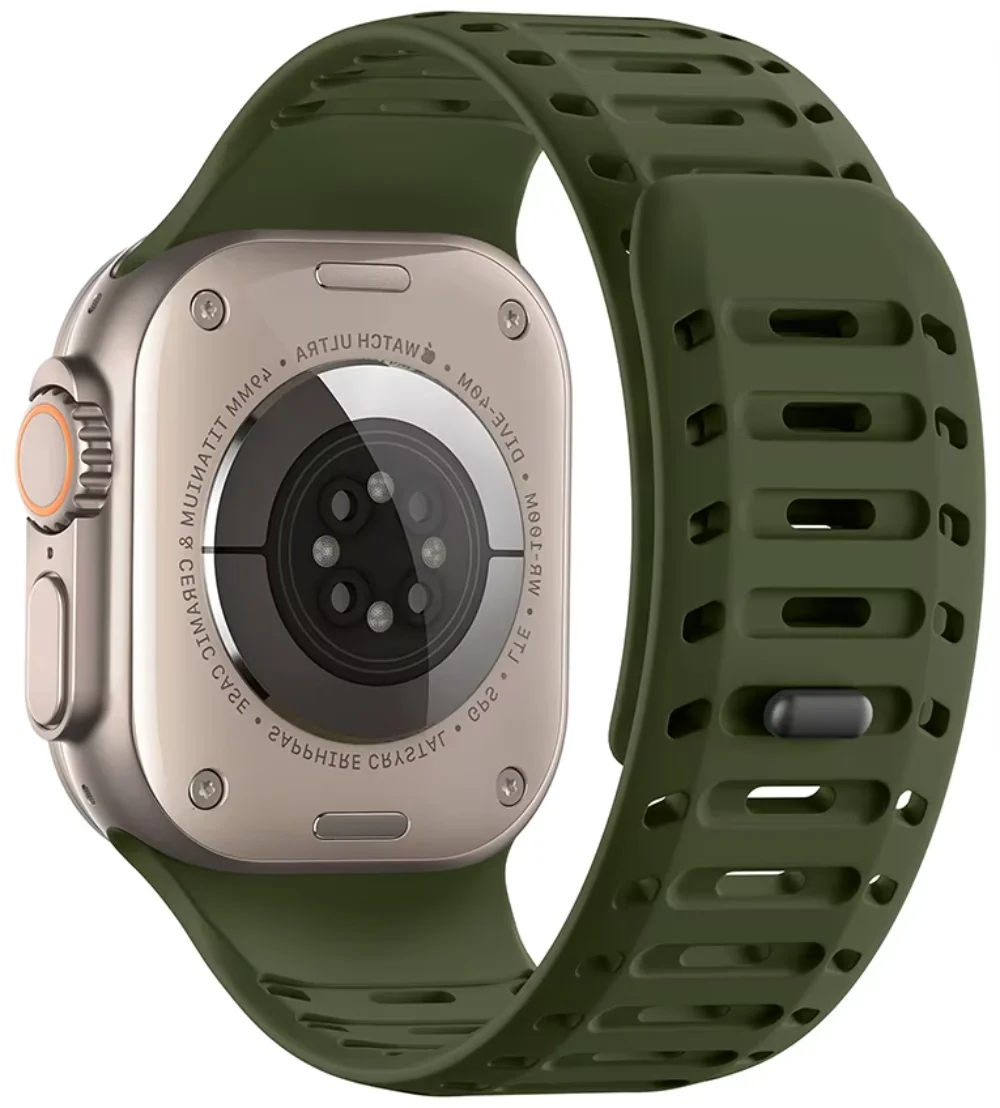 Силиконовый ремешок для Apple Watch Ultra 2 49 мм 10 46 мм Спортивный магнитный браслет-браслет для iWatch 9 8 7 45 мм 6 5 4 SE 44 мм Correa