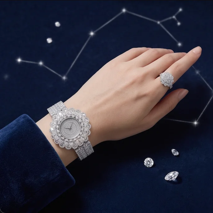 Luxury 925 Silver Moissanite Women's Watch Iced Out Diamond Floral Dial Bling Bracelet Watch Fine Jewelry Gift view 4