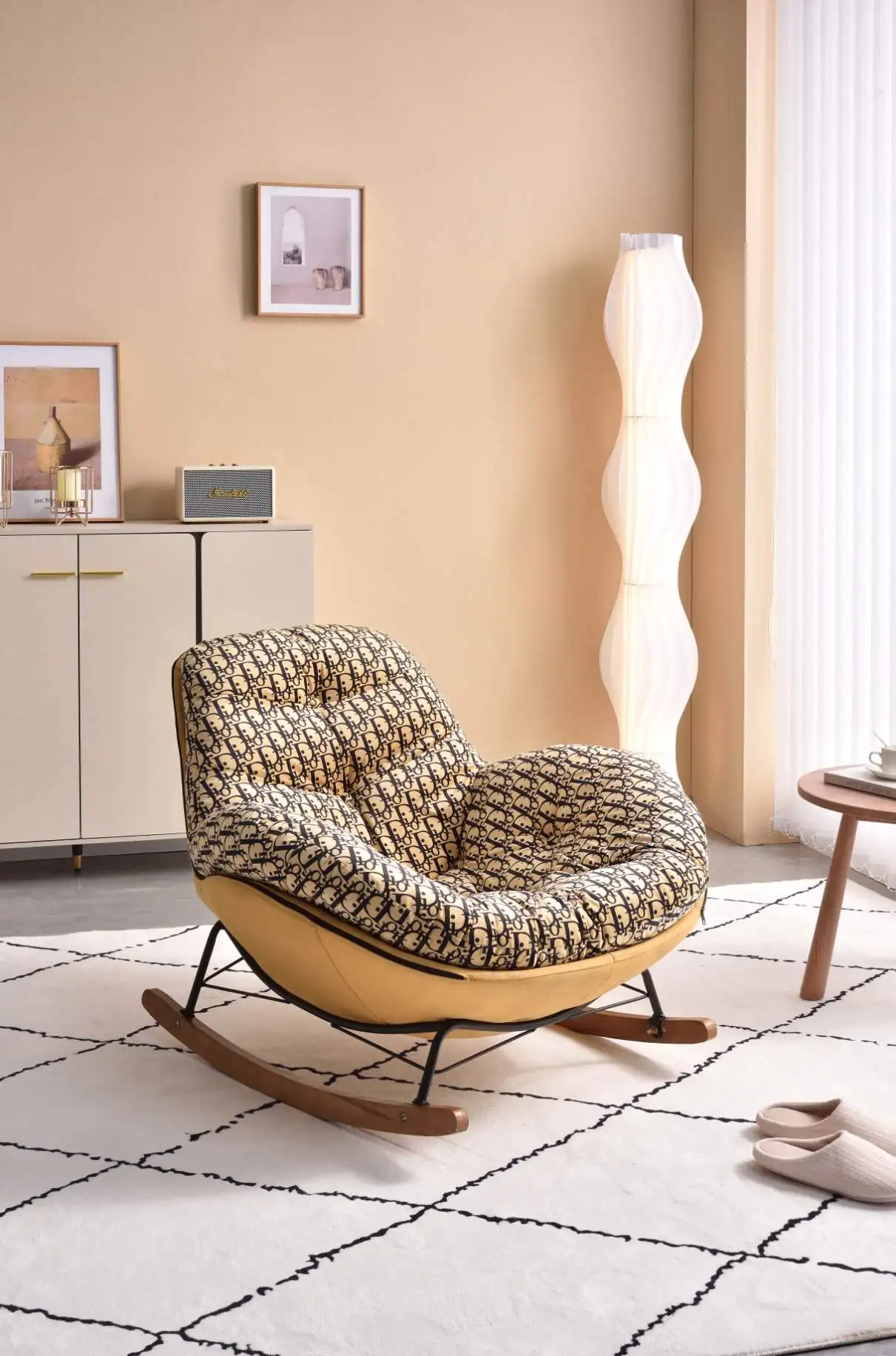 Penguin Simple Modern Rocker Lounge Chair Balcony Home Lounge Chair Living Room Light Luxury Lazy Rocking Chair