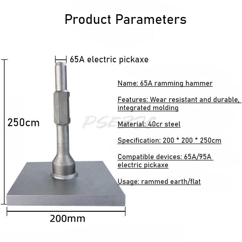 65A/95 Electric Pickaxe Rammer Flat Hammer Trenching Widened Pointed Flat Excavated Soil Lengthened Chisel