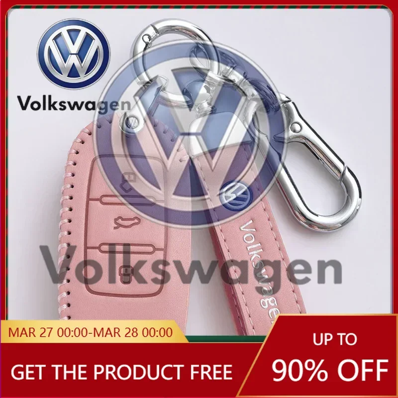

Emblems For VW Volkswagen Car Sticker Leather Car Smart Key Case Car Key Full Cover For Volkswagen VW Polo Bora Beetle Tiguan Pa