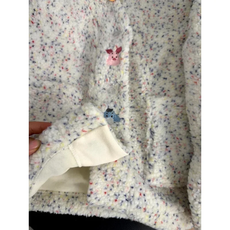 Korean cartoon button design sense coat women's autumn and winter fashion sense niche cashmere cardigan leisure sweater