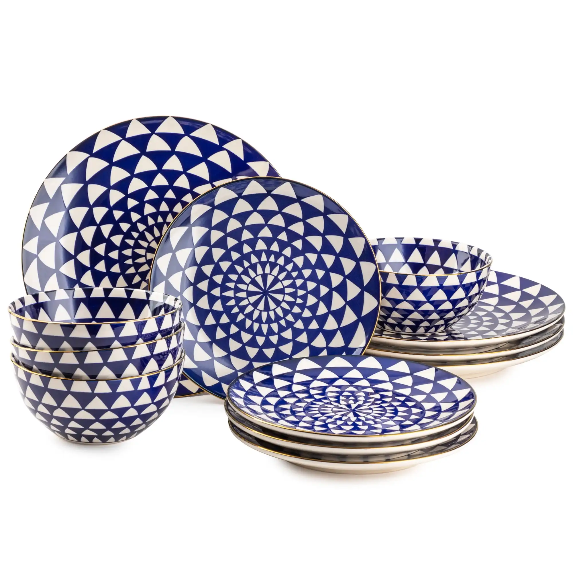 

Blue Medallion 12 Piece Dinnerware Set noodle bowl