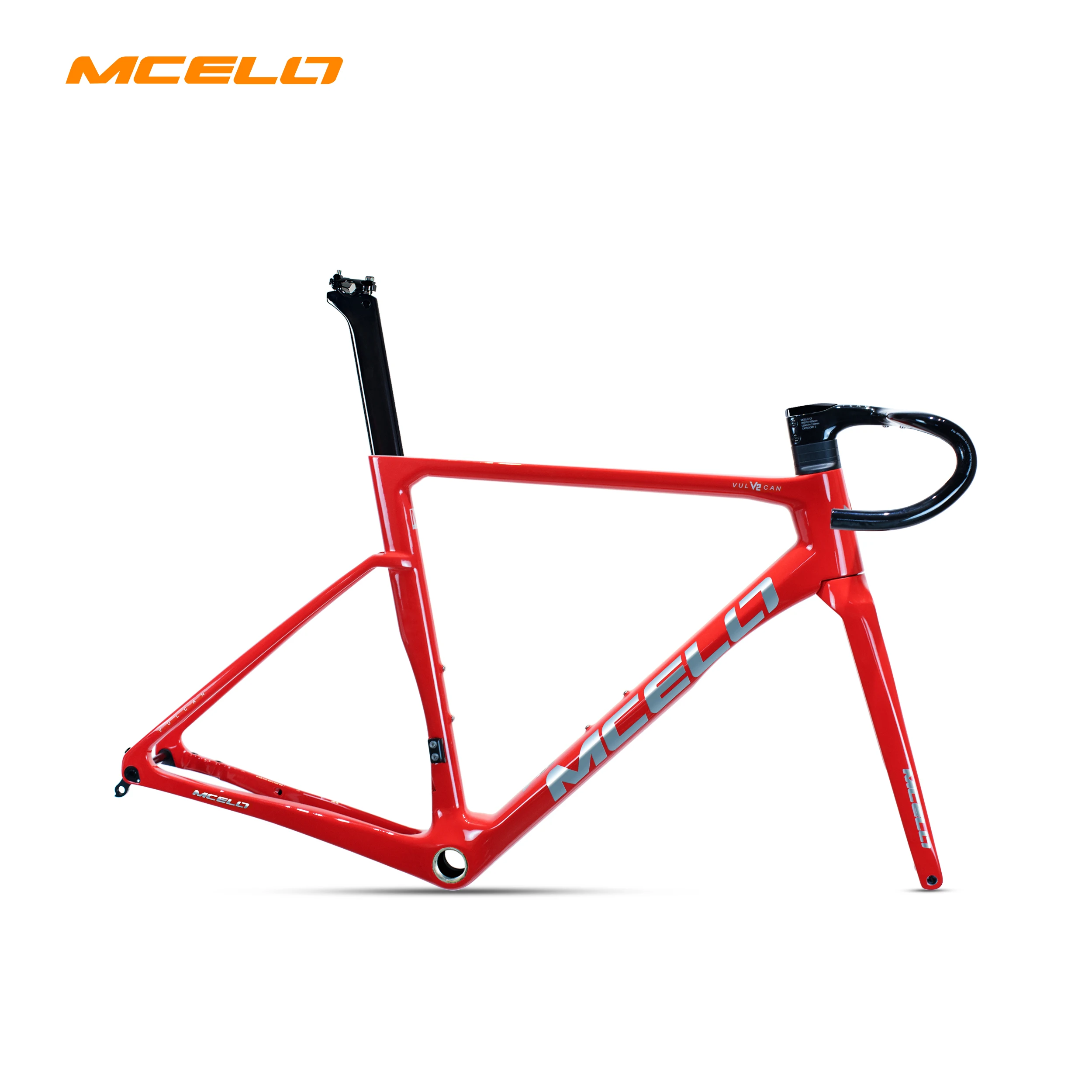 MCELO Carbon Fiber Integrated Frame  Road Bike Frame Cycling Disc Brake Frame Set  Hard BSA Axle Road Frame