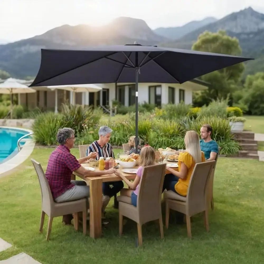 Rainproof Rectangular Patio Umbrella UV Protection Waterproof Replacement Canopy Beige Heavy Duty Umbrella Cover Beach