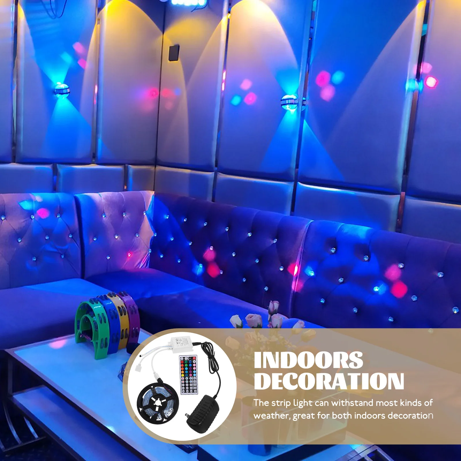 

1 set Cuttable LED Light Strip Set Flexible Rope Strips for Indoor Outdoor Home Bar Cafe Decoration Remote Control Durable