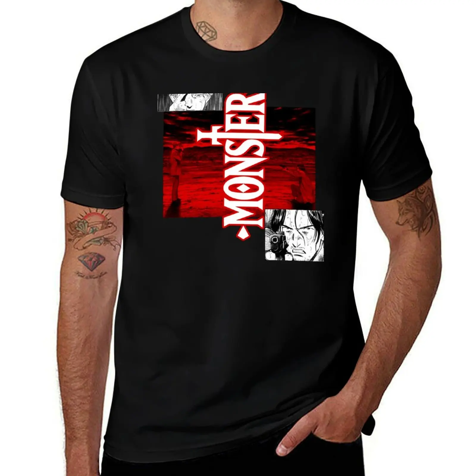 Monster - Monster Johan vs tenma - anime - urasawa- 03 T-Shirt Comfortable Work Wear Tee T-Shirt