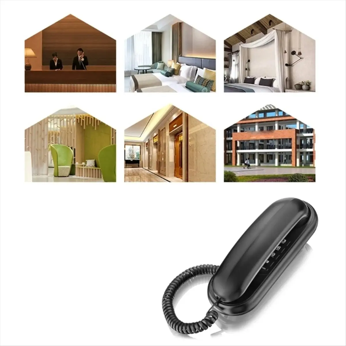 ABJY TCF1000 Wall Desk Wall Telephone with Redial and Flash Memory Hotel Telephone Elevator Home Office Telephone Extension