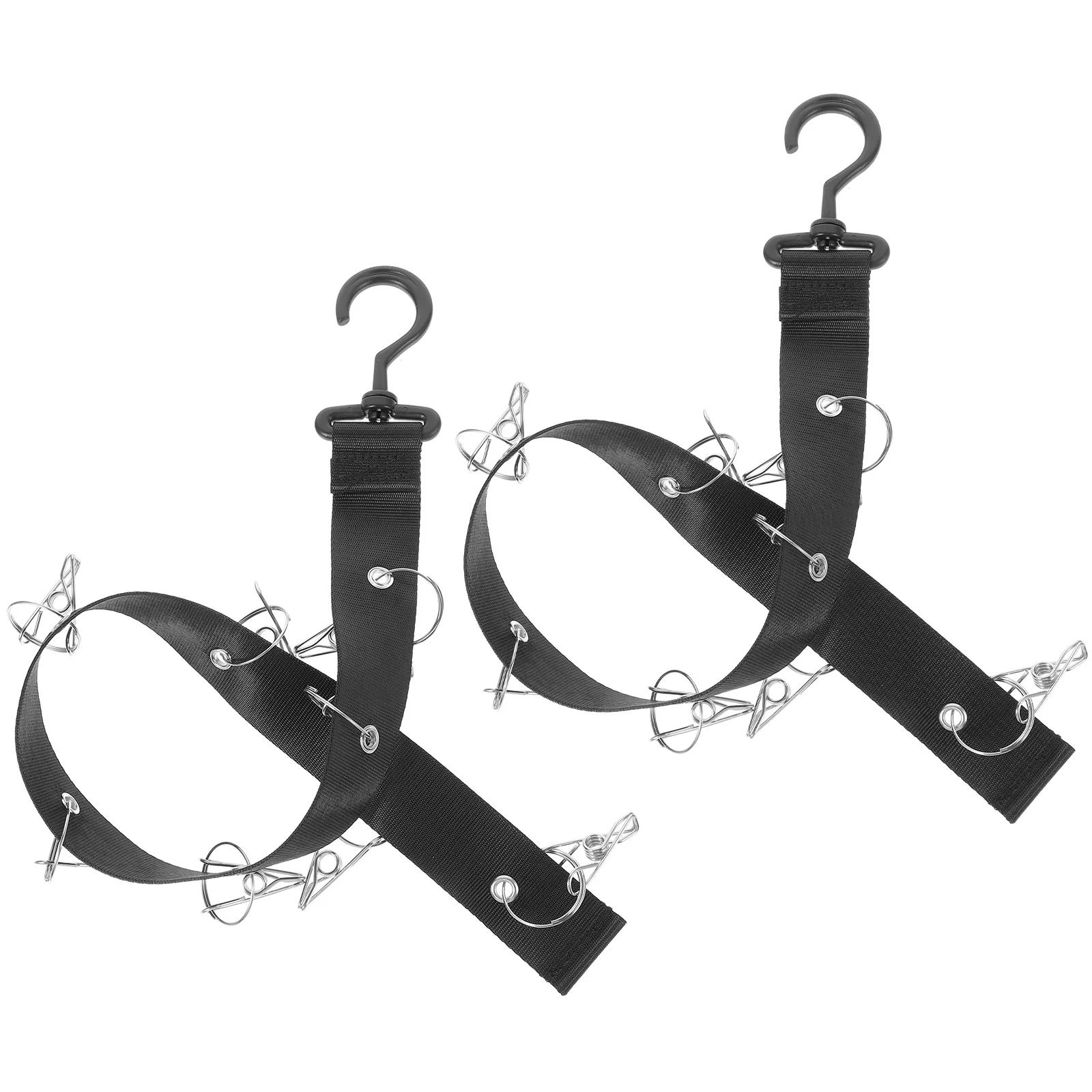 2 Pcs Oxford Cloth Hockey Drying Multi Function Storage Rack Portable Drying Strap Home Office Hanging Rack