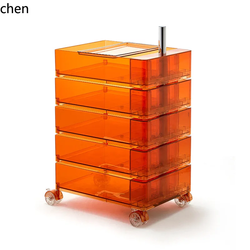 HXL خزانة دوارة متحركة لمستحضرات التجميل وعربة تخزين درج