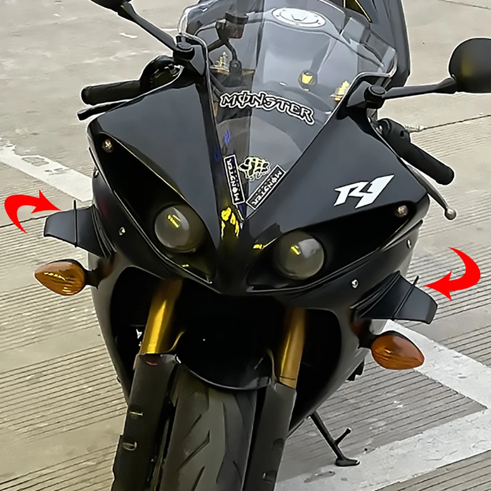 Universal Motorcycle Winglet Aerodynamic Spoiler Wing with Adhesive Motorcycle Decoration Sticker For Yamaha YZF-R1 R3 R6 R125