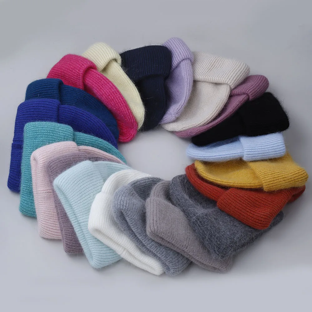 Heißer Verkauf Winter Hut Echt Kaninchen Fell Winter Hüte Für Frauen Mode Warme Beanie Hüte Frauen Solide Erwachsene Abdeckung Kopf Kappe – Detail 26