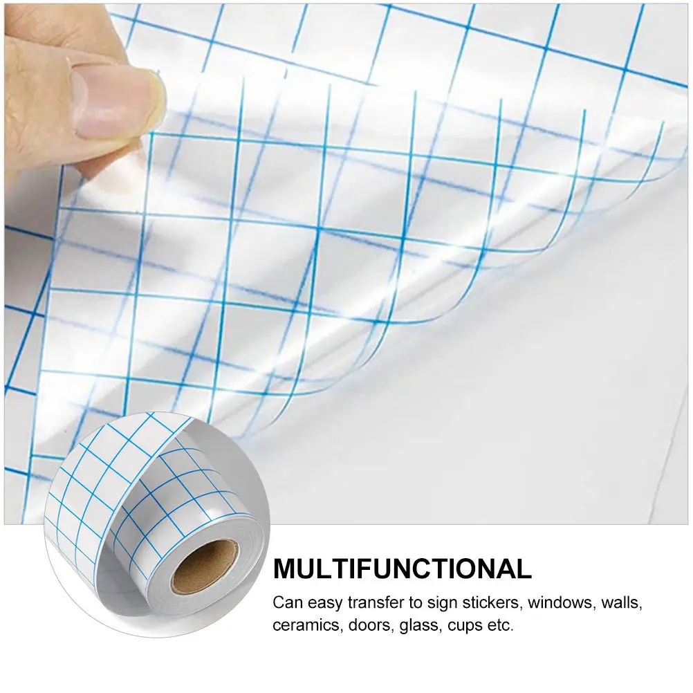 

2pcs Blue Red Grid Self-Adhesive Transparent Pvc Positioning Film For Vinyl Transfer Diy Sticker Craft Wall Glass Window Decal