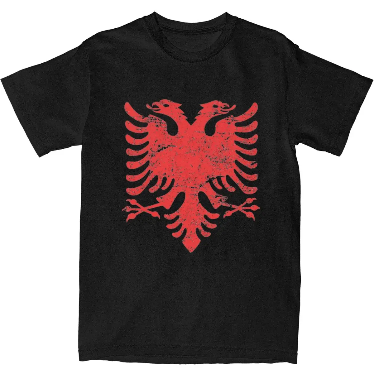 Men Albanian Flag Red Eagle Albania T Shirts Cotton Tees Casual Short-Sleeved T Shirt O-Neck Trending Casual Tshirt Plus Size