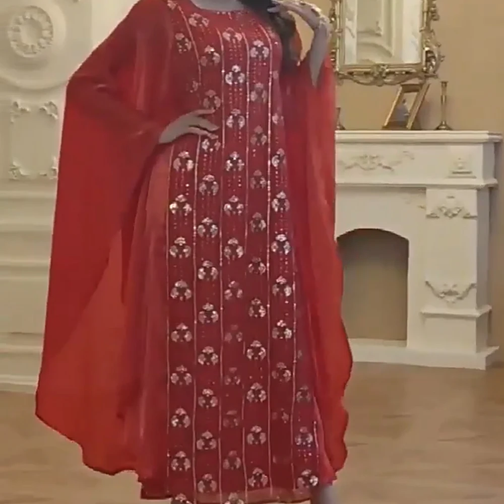 

Muslim Dress Batwing Sleeve Embroidery Islam Clothing Eid Djellaba Ramadan Turkey Kaftan Dubai Abaya Caftan Marocain Femme Robe