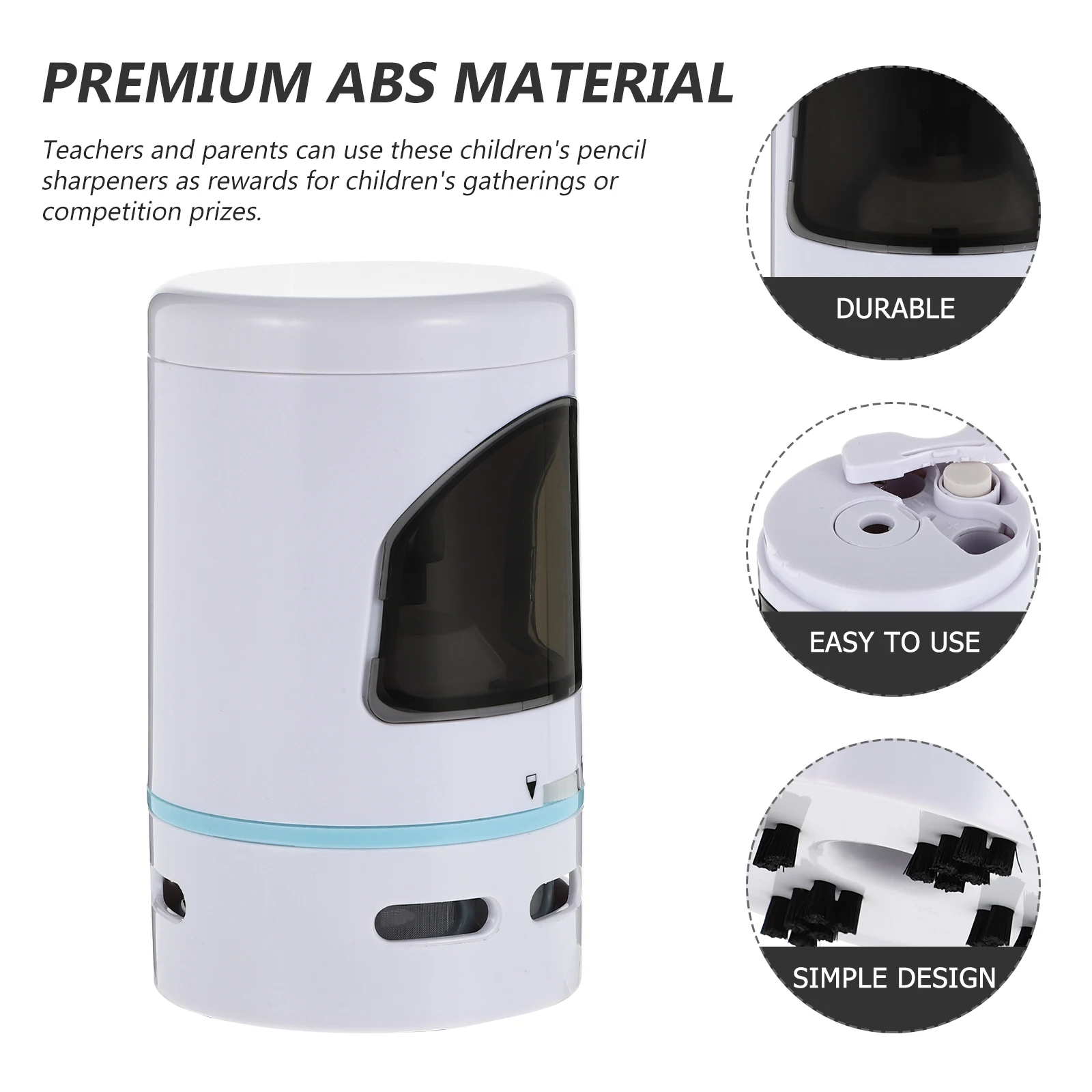 Electric Pencil Sharpener ABS Compact Travel Storage Operated H Use Classroom Vacuum Cleaner Desktop Students