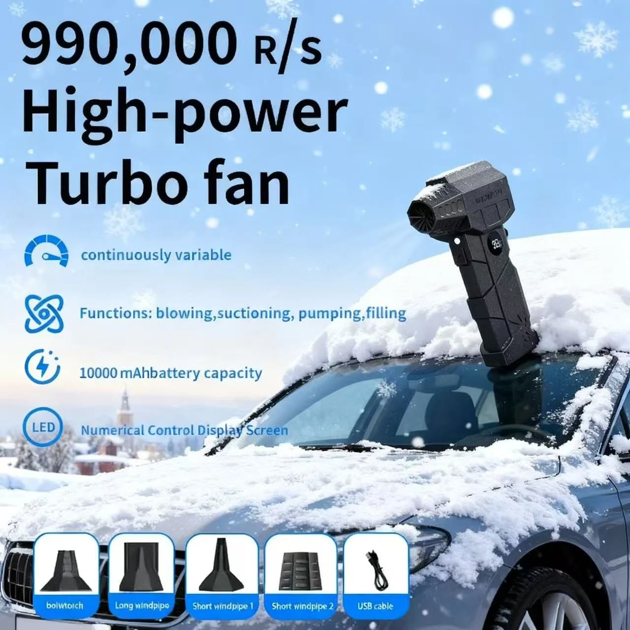 

X5 MAX Turbojet Вентилятор 990000 об/мин Двигатель Турбовентилятор Сильная мощность ветра Бесщеточная скорость 75 м/с 10000 мАч Сильная мощность ветра