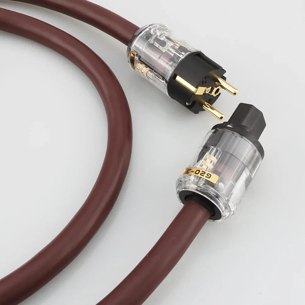 

HIFI Audiocrast P125 golden reference DIY Power cord P029+C029 EU/US Power Plug IEC Female Power Connector