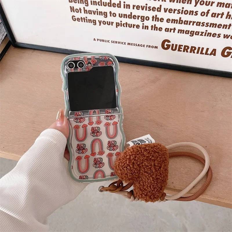 เคสโทรศัพท์หัวใจหรูหราสำหรับ Samsung Galaxy Z Z flip 6 5 4 3ฝาครอบป้องกันด้านหลังสำหรับ ZFlip4 ZFlip5 ZFlip6เคสเปลือก