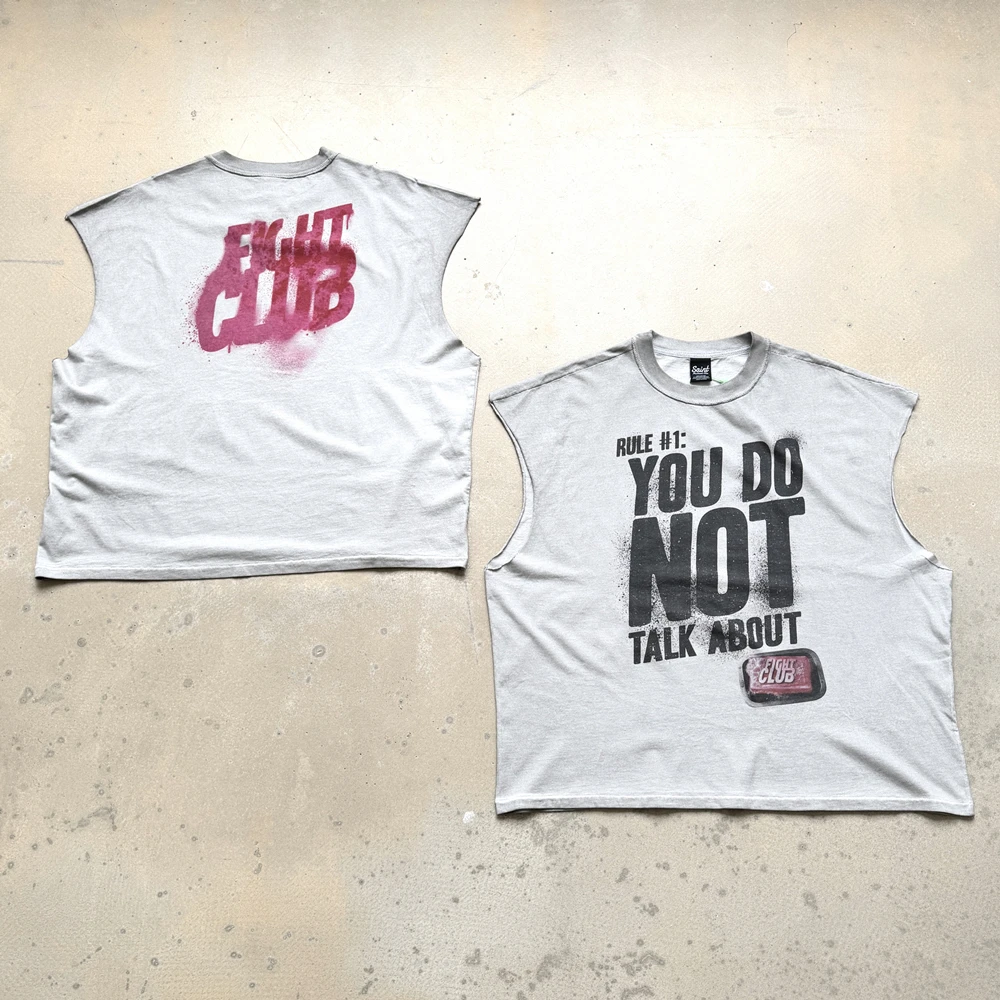 

Yao Fashion Retro Vintage Punk Rock and Roll Band Tank Loose Oversize Streetwear Unisex Sport Casual Tops Vest For Men Unisex