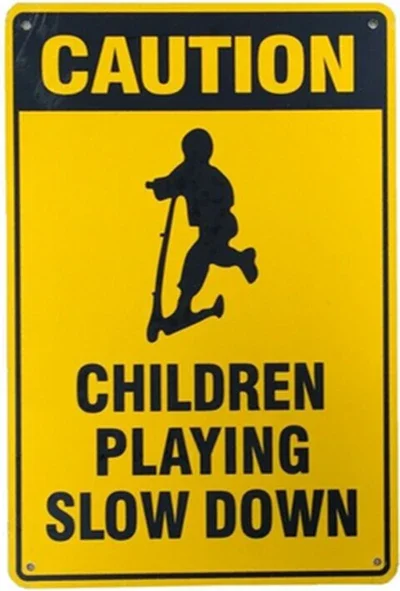 Safety Signs Caution Children Playing Tin Sign Art Wall Decoration,vintage Aluminum Retro Metal Sign Art Tin Sign Decor