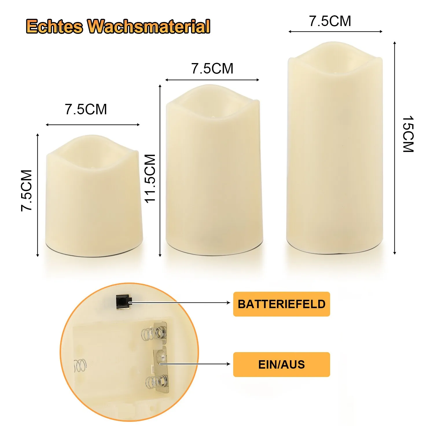 3 stuks LED-kaarsen met afstandsbediening, timer, veilig zonder vlam, theelichtje voor thuisdecoratie - afbeelding 2