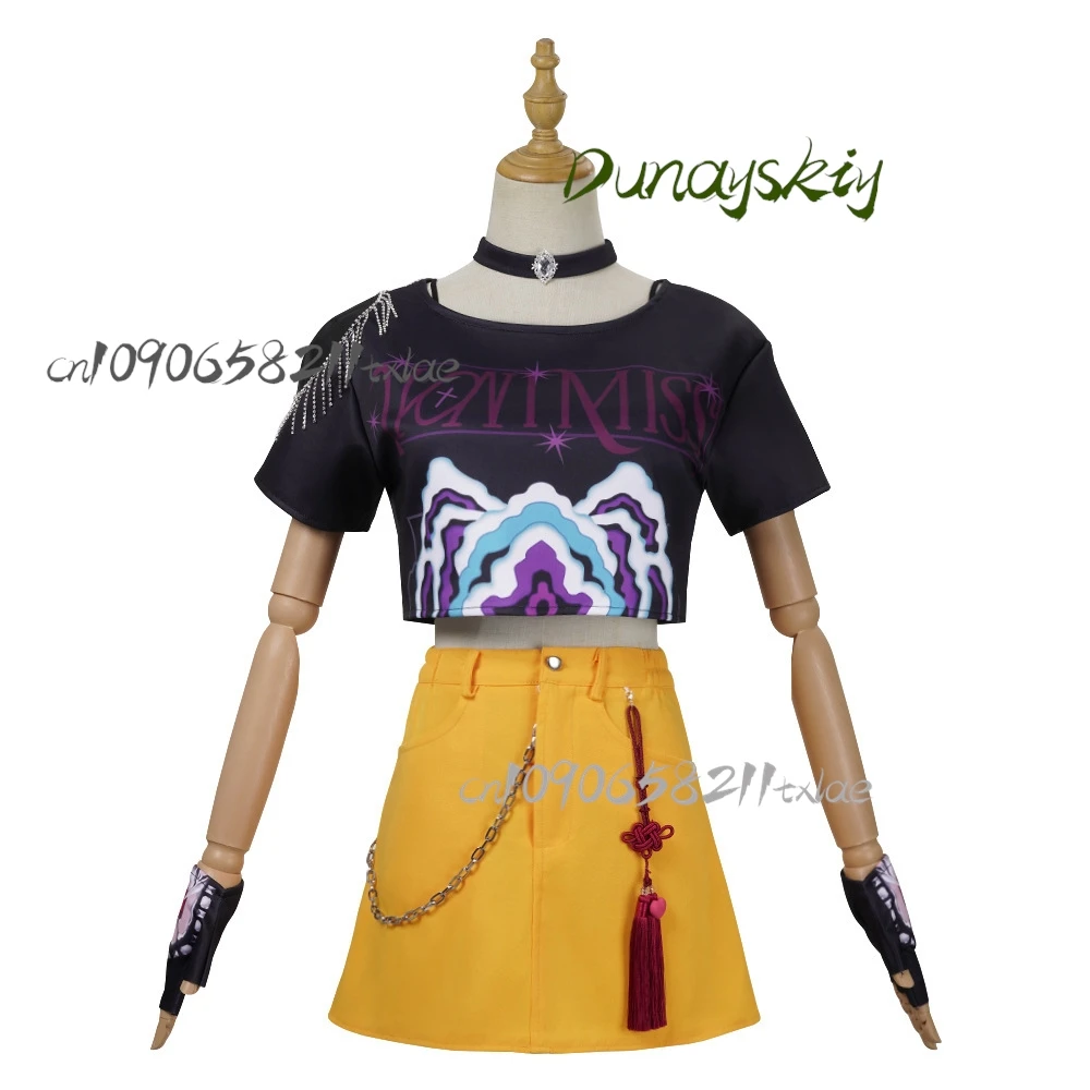 أزياء أنيمي شيطان هنتر KPop ميرا التأثيرية للنساء البالغات والفتيات ملابس فانتازيا ملابس تنكرية موحدة بدلة الهالوين