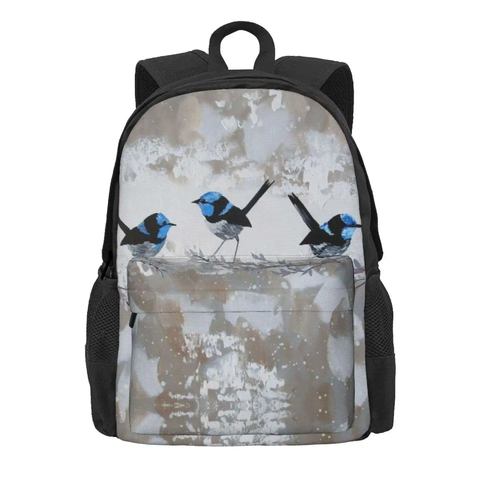 Fairy Wrens On Hamptons Colours Hot Sale Schoolbag Backpack Fashion Bags Hamptons Neutral Coloured Neutral Colors Neutral