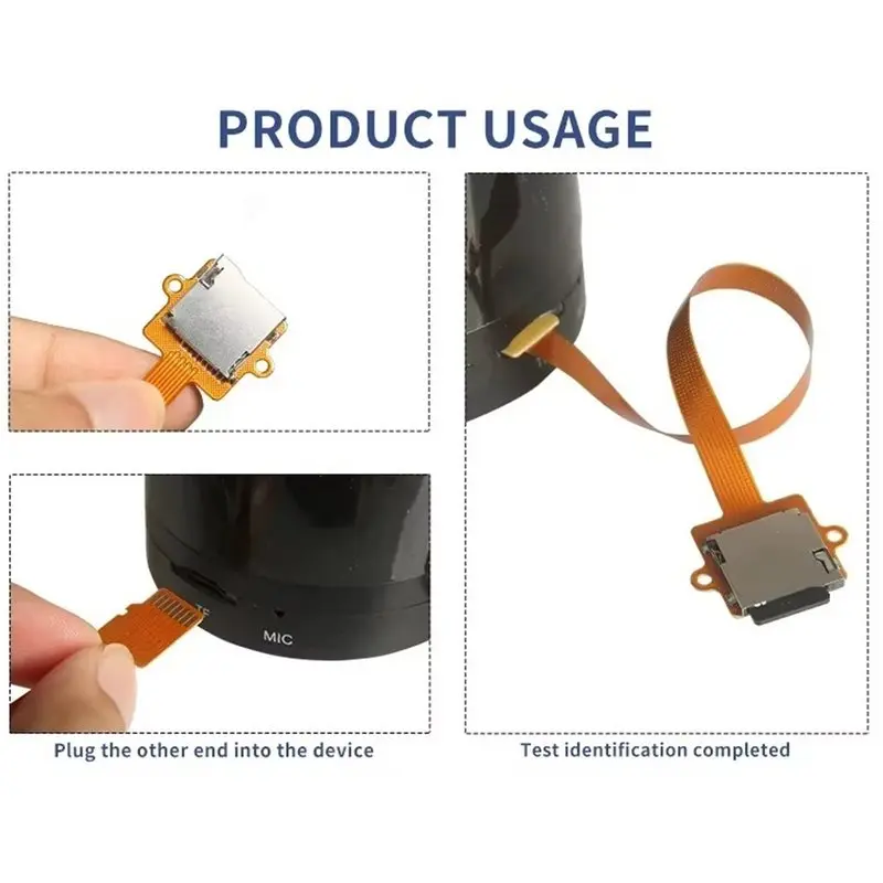DTA5 TF Card Adapter, Micro-for SD Card Extension Cable Soft Ribbon Flat for External Card Holder