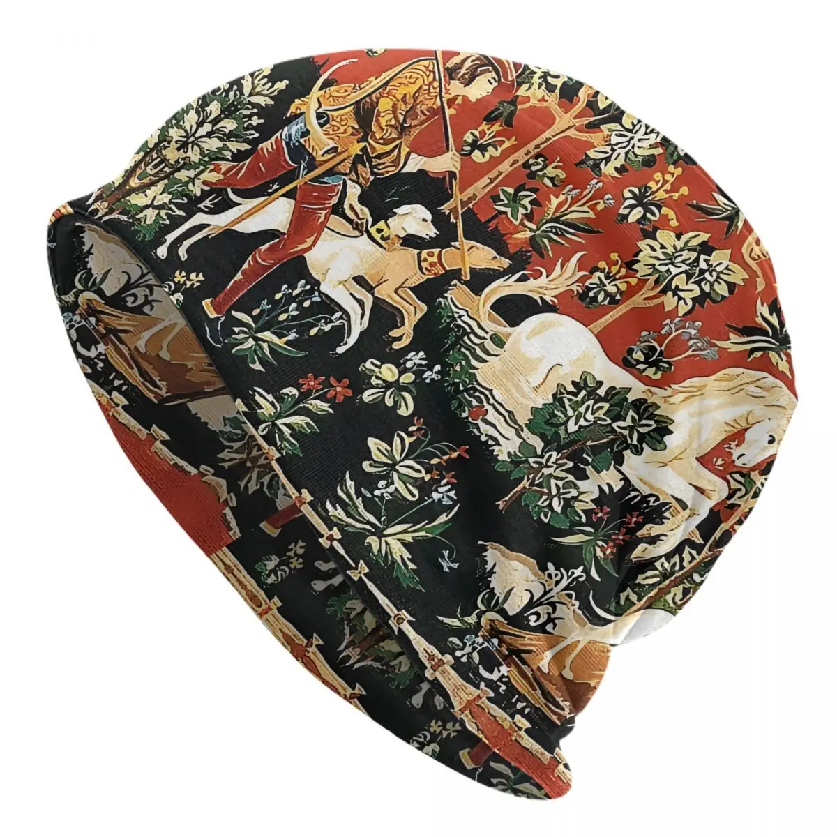 Medieval Unicorn Men's Beanies Printed Chemotherapy Pile Outdoor Turban Breathable