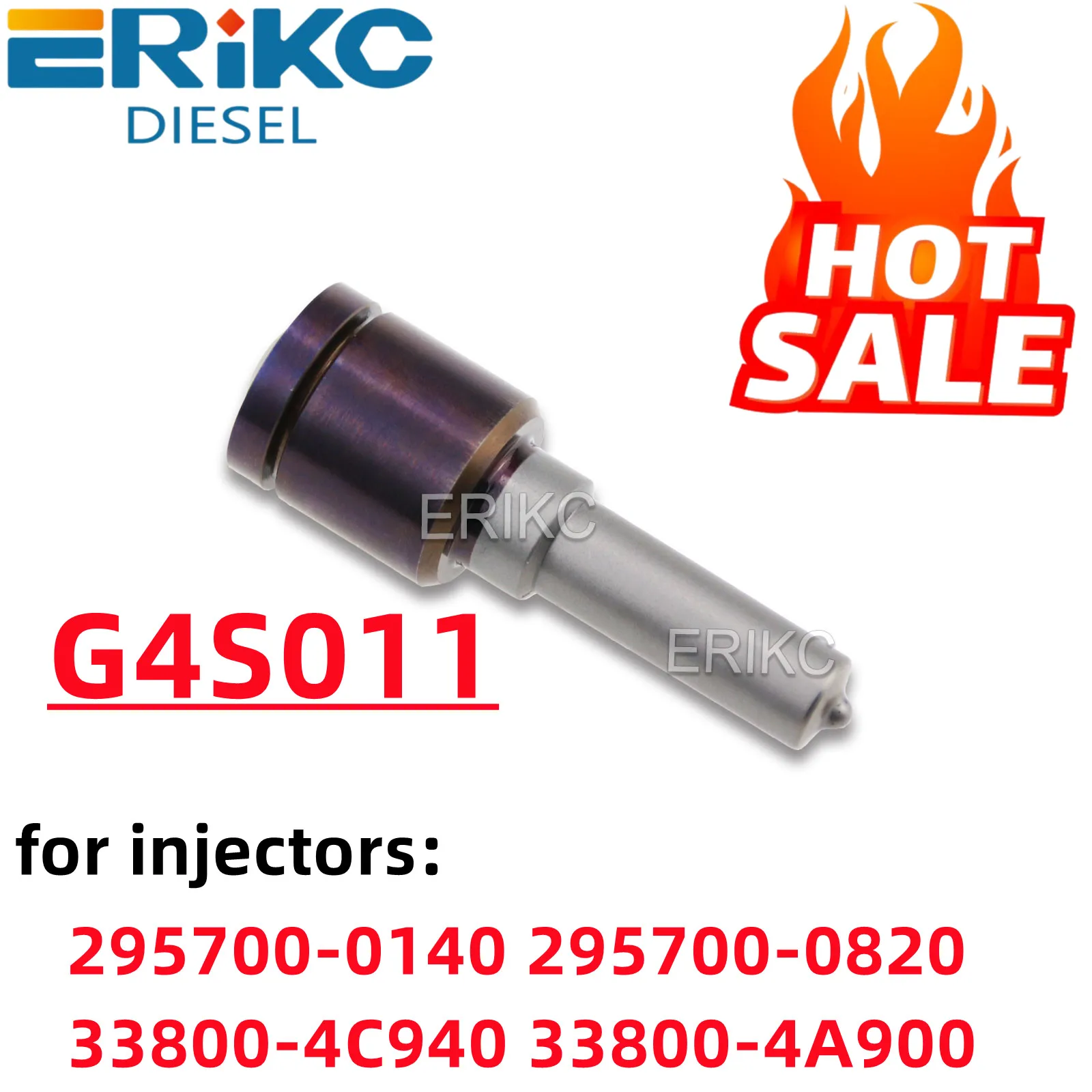 ERIKC G4S011 G4 Series Common Rail Nozzle g4s011 For DENSO Injector 295700-0140 295700-0820	33800-4C940 33800-4A900 338004A900