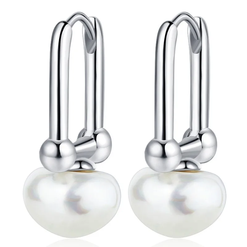 

Lihong S925 Sterling Silver Cloud Pearl Earrings Exquisite Style Wavy Pattern Women's Earrings Hot Sales