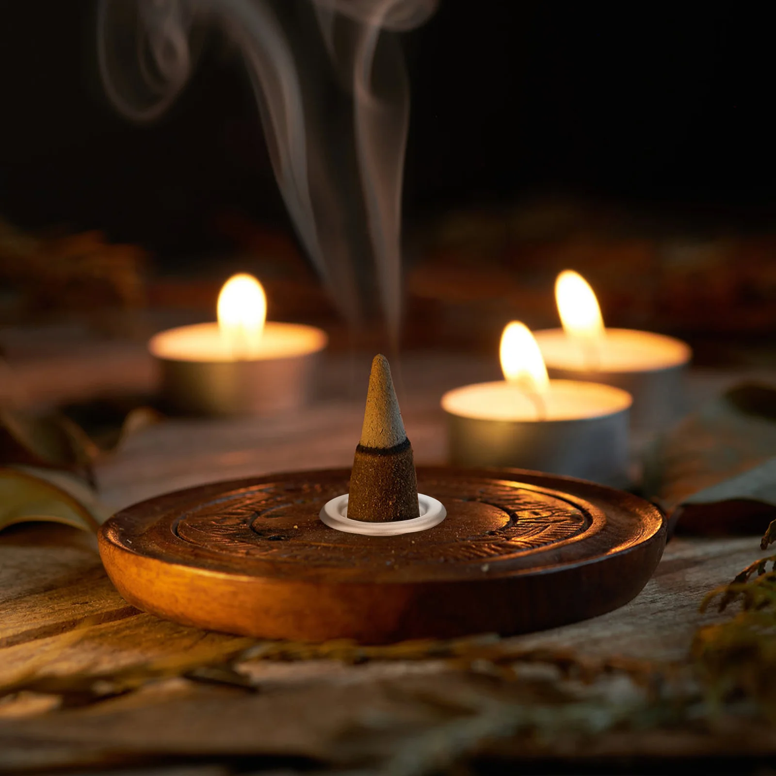 

20Pcs Metal Incense Holder Tray Aluminum Alloy Aromatherapy Accessory Decorative Cone Plate for Home Meditation Yoga