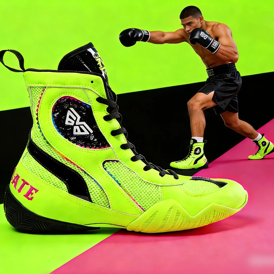 High Top men Boxing Sneakers Non Slip Wrestling Shoes women Breathable Boxing Training Boot Shock-Absorbant Combat Sneakers