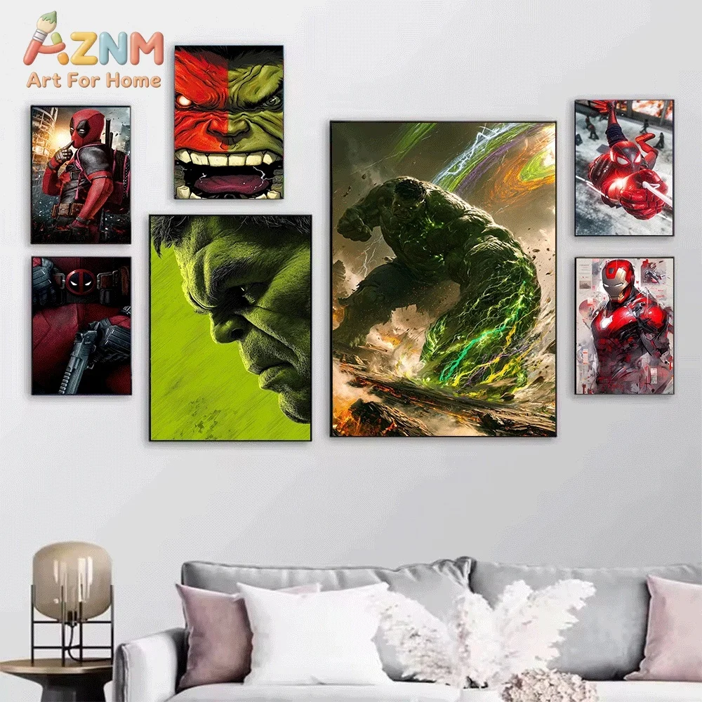 Spider‑Man Miles Morales Superhero Canvas Wall Print, Modern Marvel Hero Character Illustration Art Poster, Unframed Canvas Pa