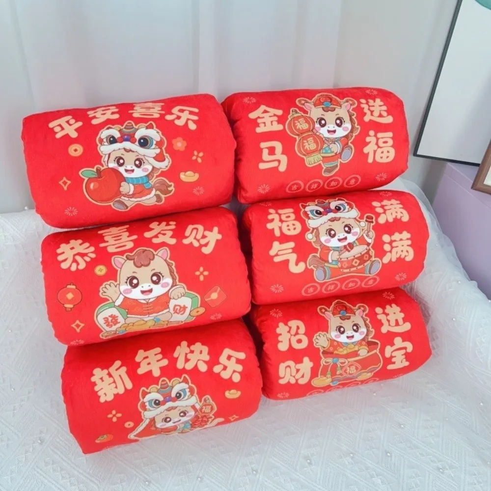 

Chinese Style Horse Stuffed Hand Pillow Cartoon Cute Sleeping Pillow Soft PP Cotton Filling Zodiac Horse Home Festive Decor